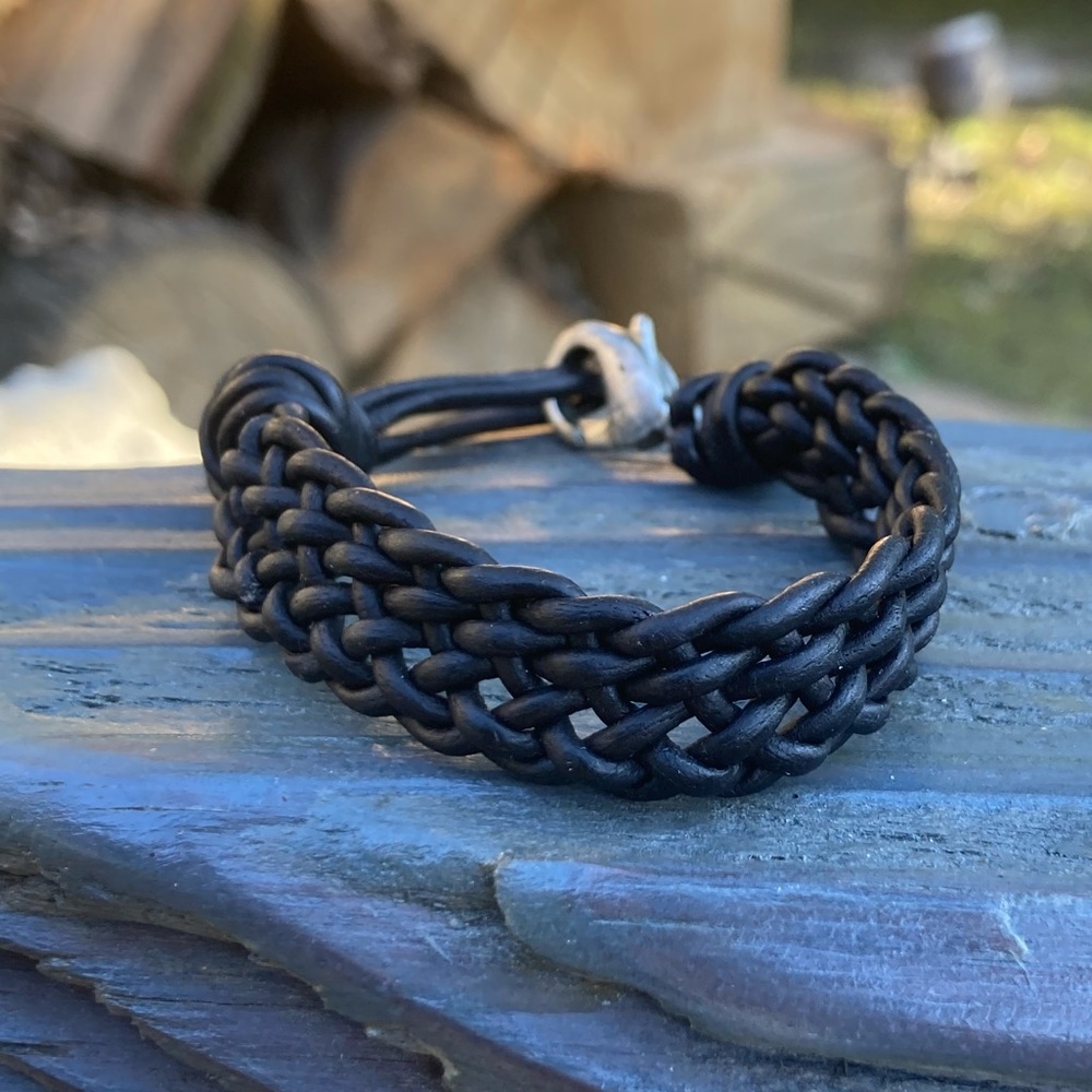 Christian Bling Leather Bracelet